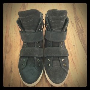 Authentic Miu Miu Suede Wedge Sneakers!